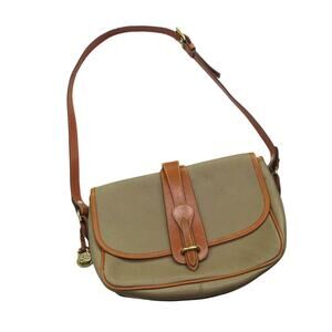 Vintage Dooney & Bourke Crossbody Bag Taupe and Cognac Leather Bag